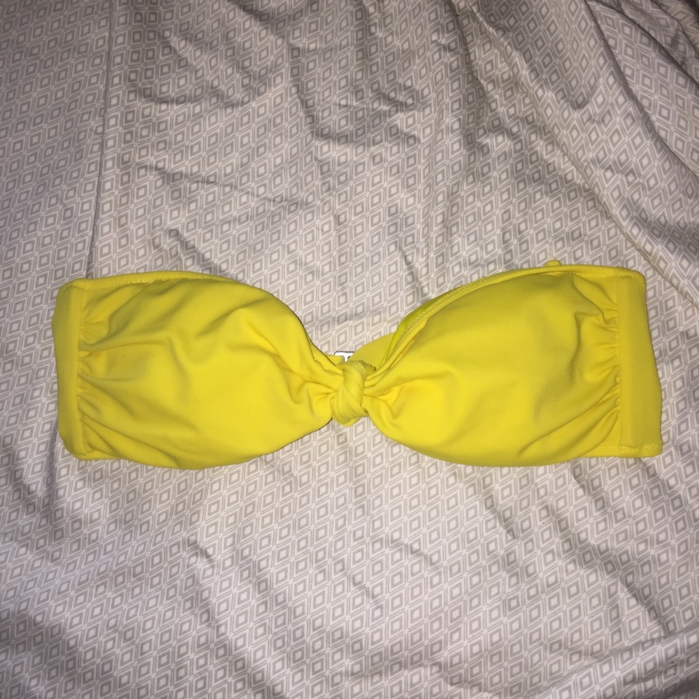 Yellow VS strapless bikini top
